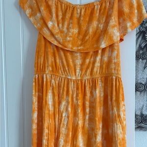 Lane Bryant Orange Tie-Dye Dress